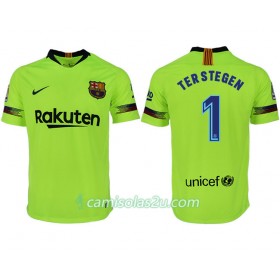 Camisolas de Futebol FC Barcelona TER STEGEN 1 Equipamento Alternativa 2018/19 Manga Curta